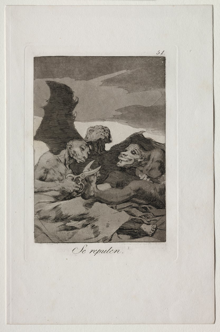 Caprichos: Kendilerini Kurtarıyorlar by Francisco de Goya