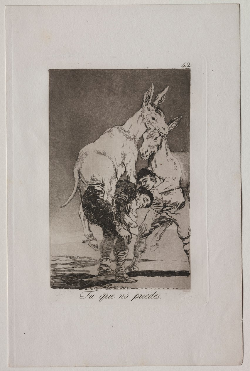 Caprichos: Yapamayan Sen. by Francisco de Goya