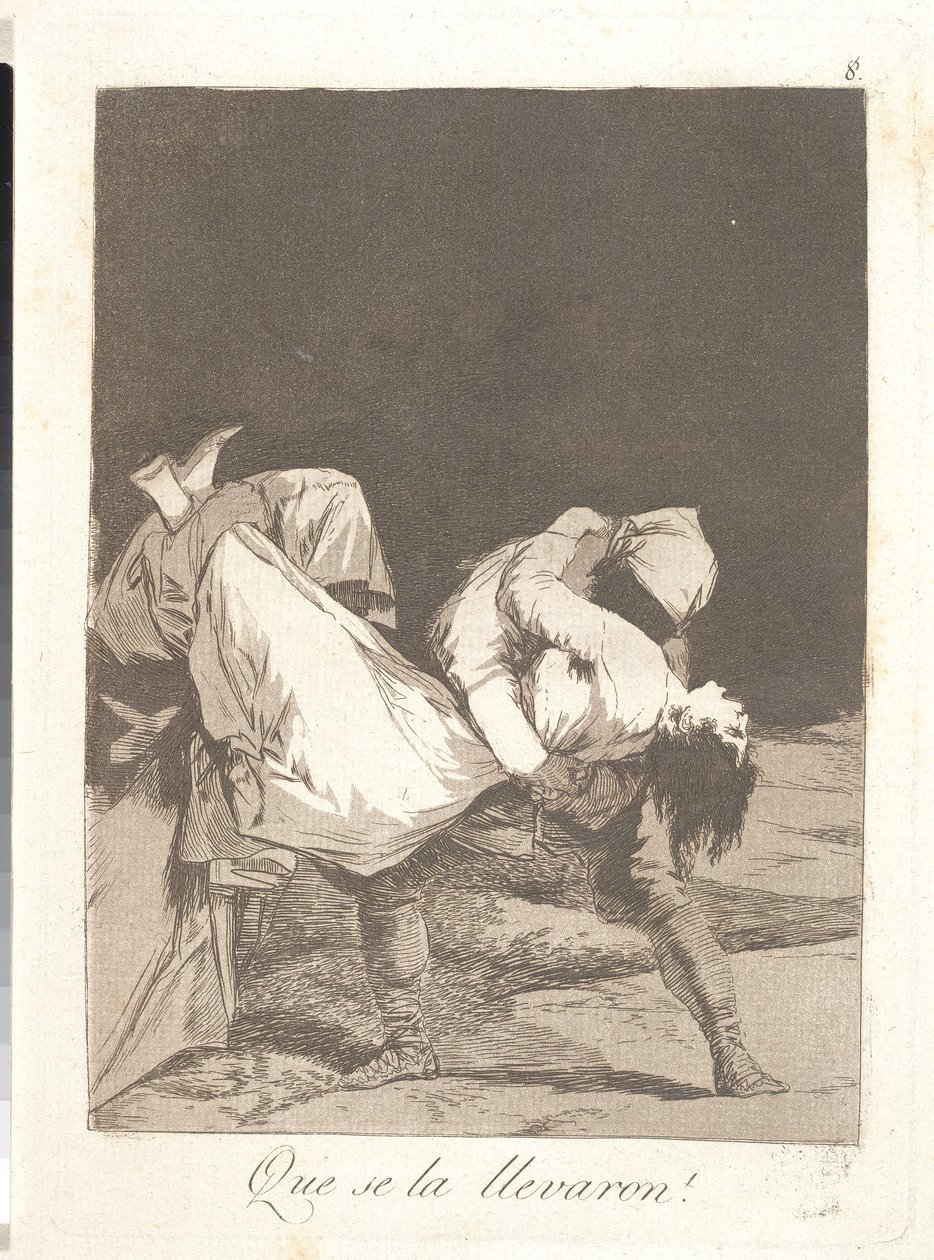 Ve onu uzağa sürüklerler by Francisco de Goya