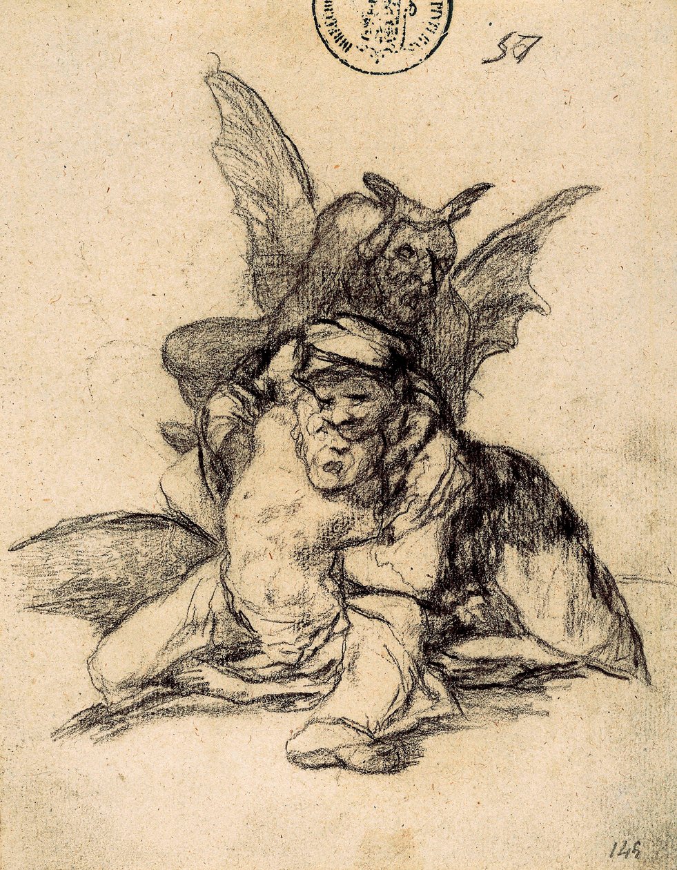 Şeytan onları toplar. by Francisco de Goya
