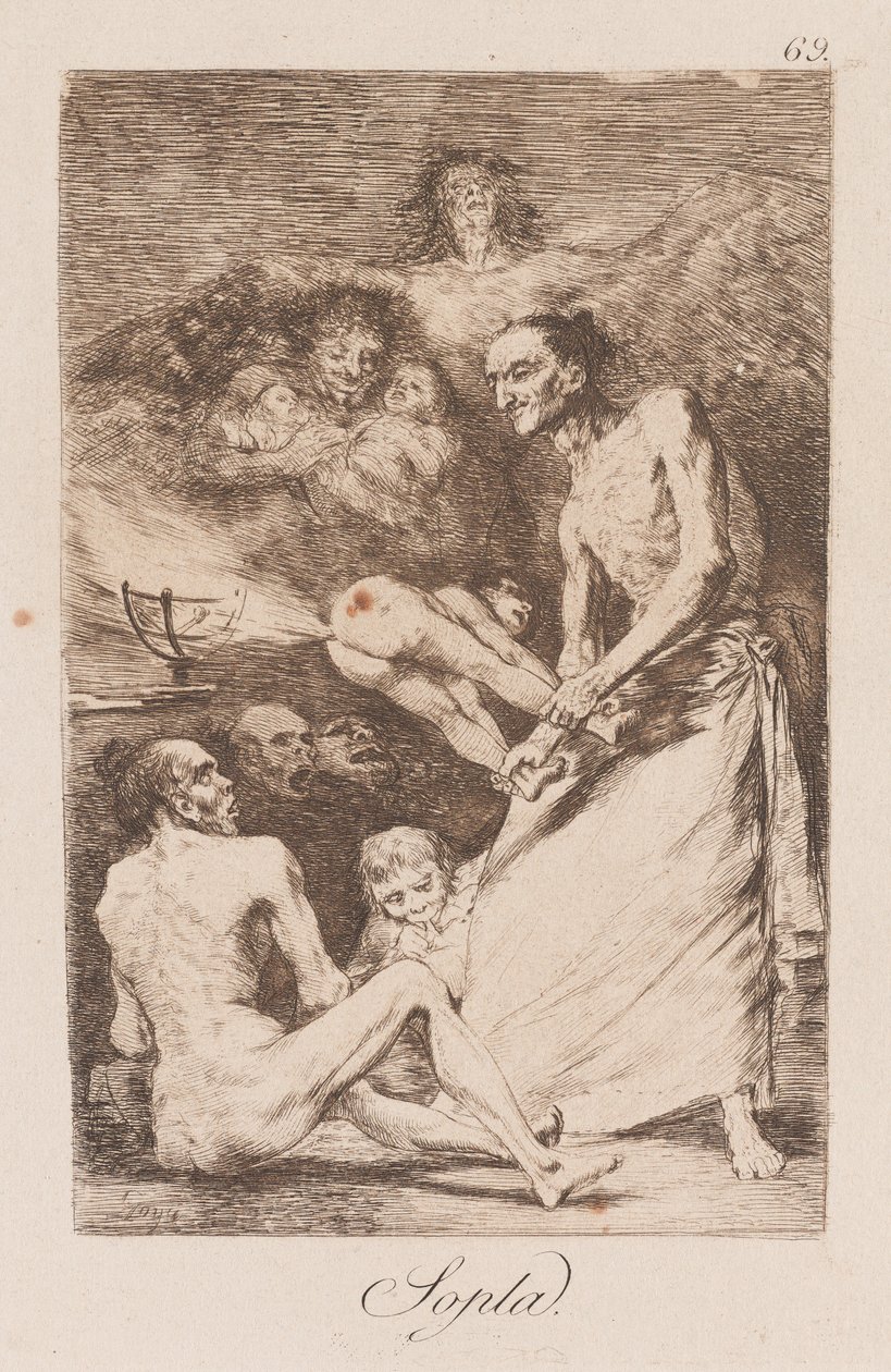 Rüzgar, 18. yüzyılın sonu ve 19. yüzyılın başı (baskı) by Francisco de Goya
