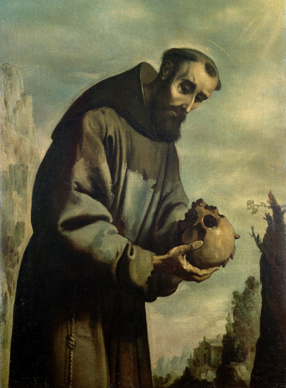 Meditasyonda Aziz Francis by Francisco de Zurbaran
