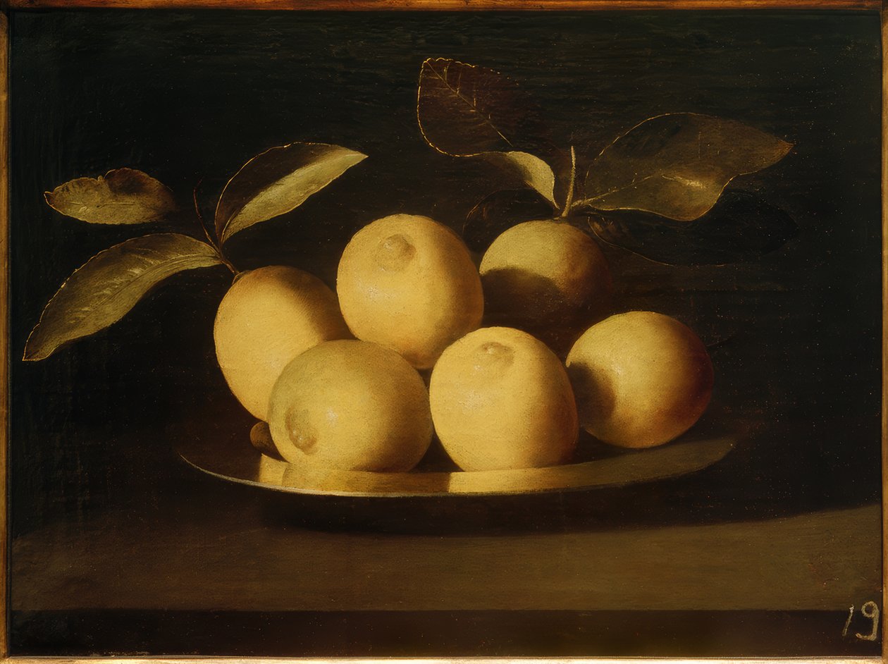 Gümüş tabakta limon by Francisco de Zurbaran