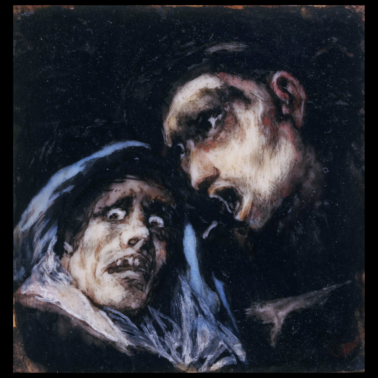 Yaşlı Bir Kadınla Konuşan Keşiş by Francisco de Goya