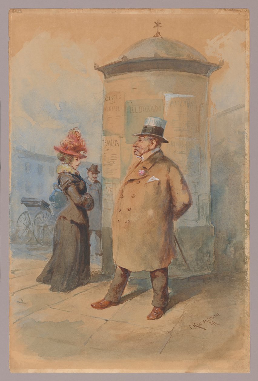 Reklam sütununun altında by Franciszek Kostrzewski