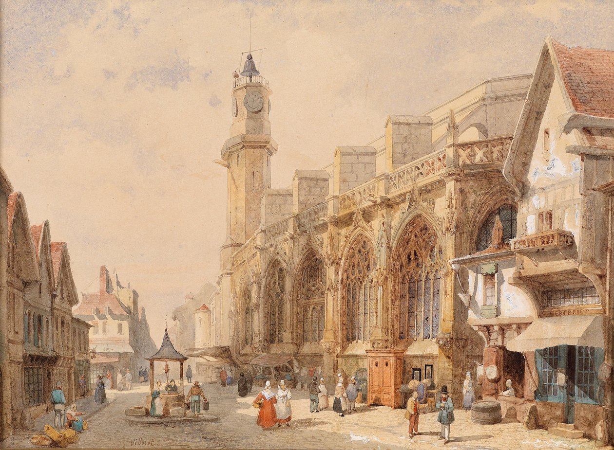 Katedralli Fransız köy caddesi by Francois Etienne Villeret