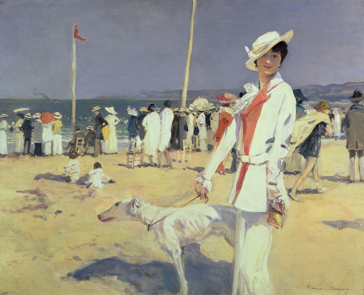 Deniz kenarındaki kadın by Francois Flameng