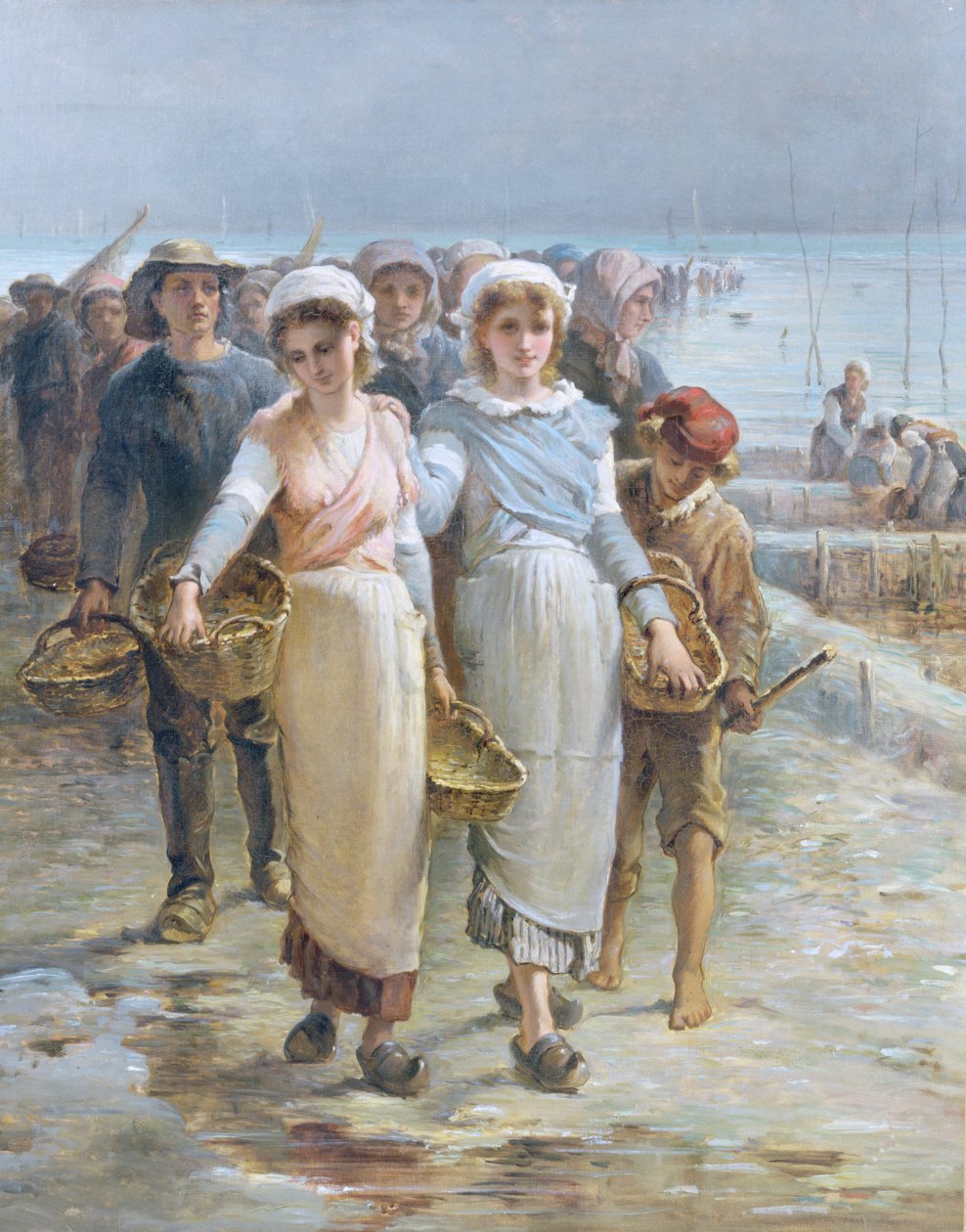 İstiridye Kızları Cancale'de by Francois Nicolas Augustin Feyen Perrin