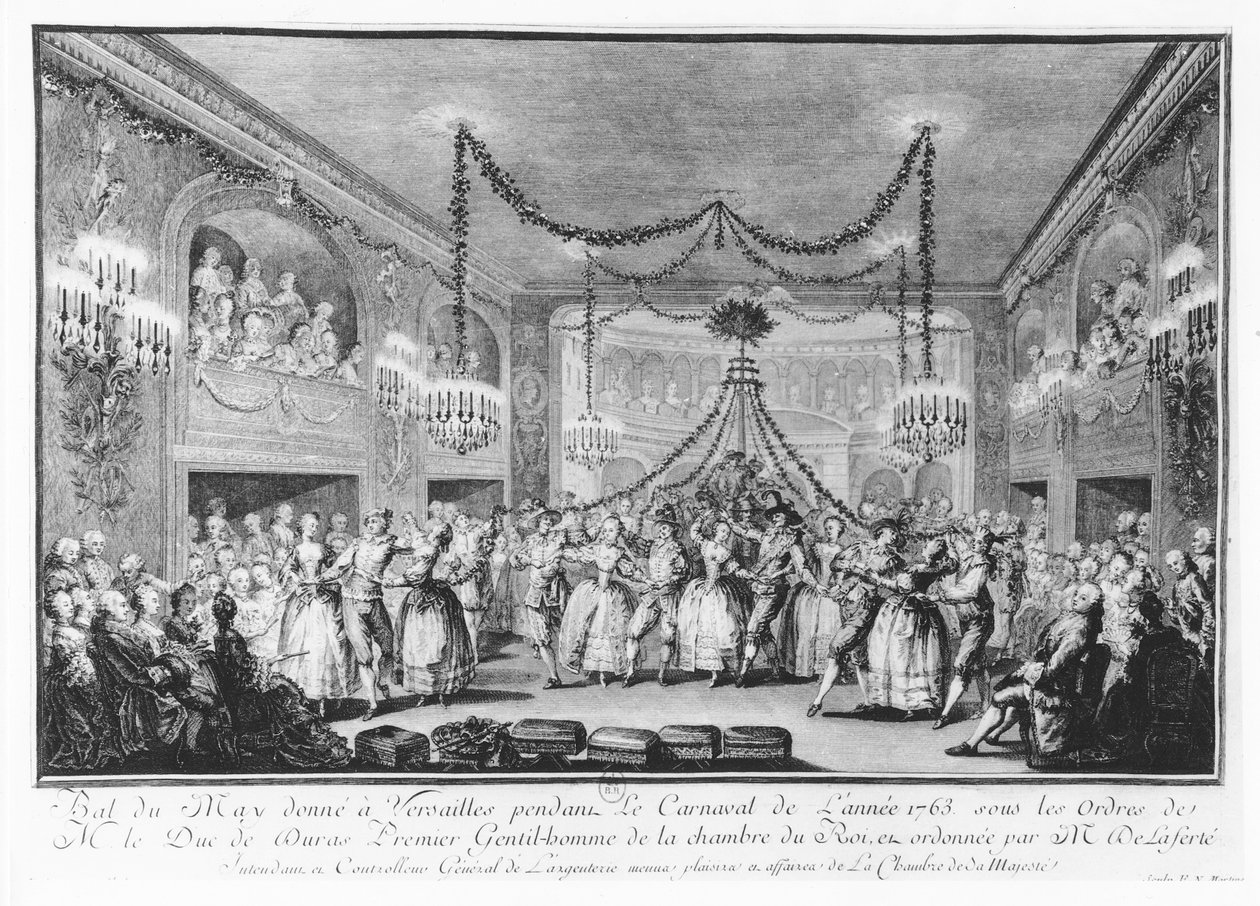 1763 Karnavalı sırasında Versay'da May Ball by Francois Nicolas Martinet