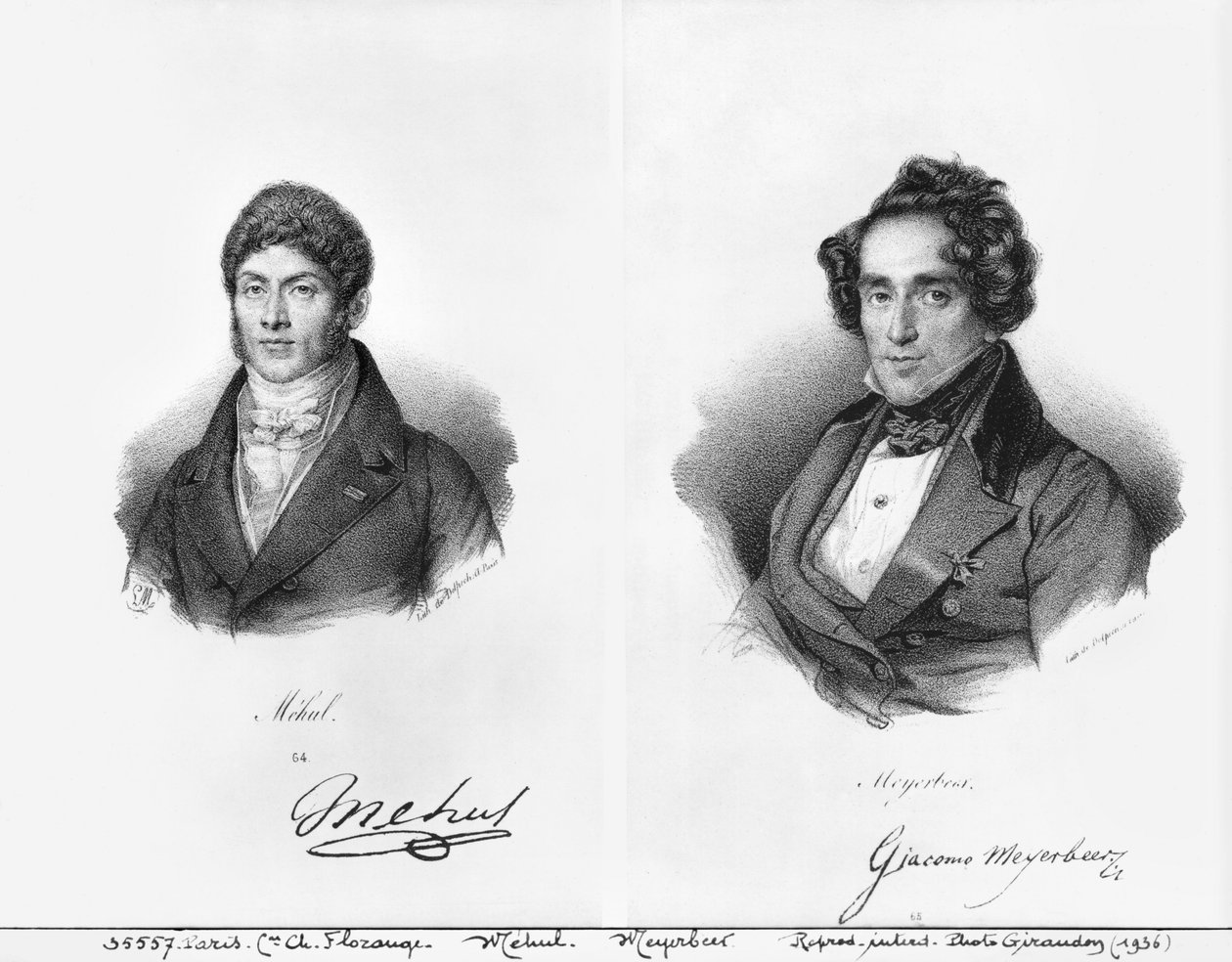 Etienne Mehul (1763-1817) ve Giacomo Meyerbeer (1791-1864) by Francois Seraphin Delpech