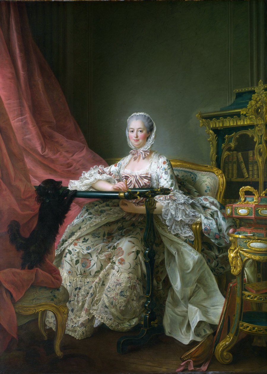 Madame de Pompadour nakış tezgahında by Francois Hubert Drouais