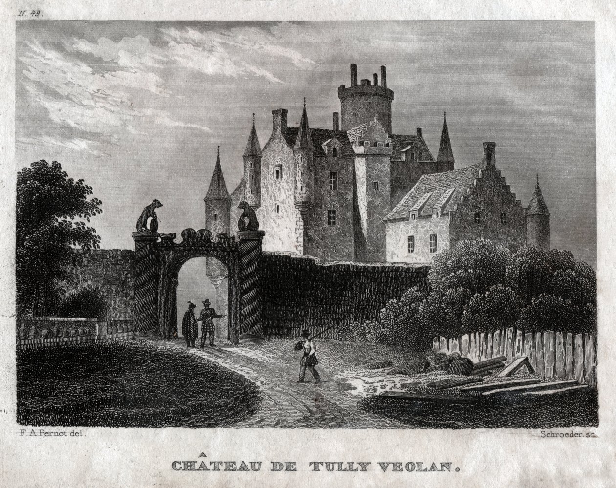 Craighal Kalesi. (Gravür, yaklaşık 1830) by Francois Alexandre (after) Pernot