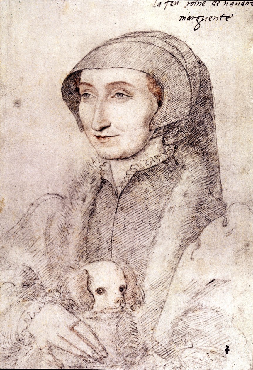 Navarre Marguerite (1523-1574) (çizim) by François Clouet