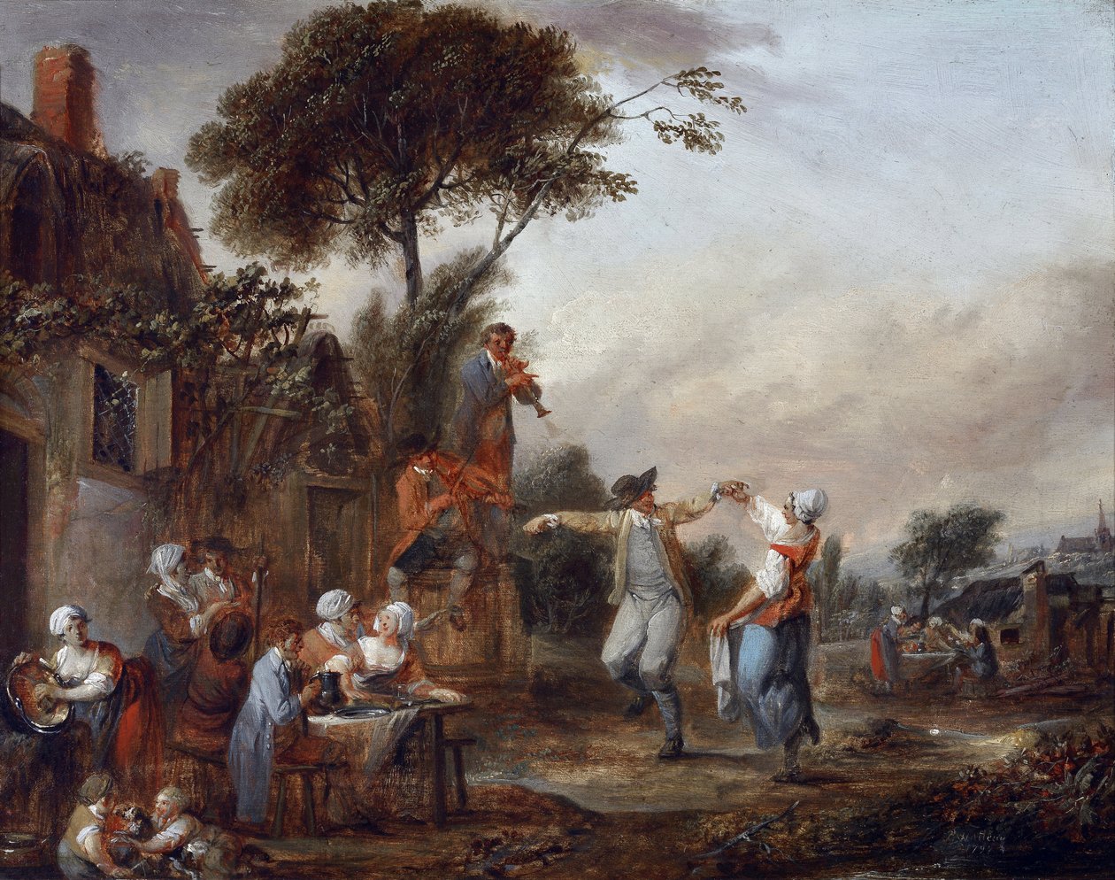 Köy Partisi (resim) by Francois Louis Joseph Watteau