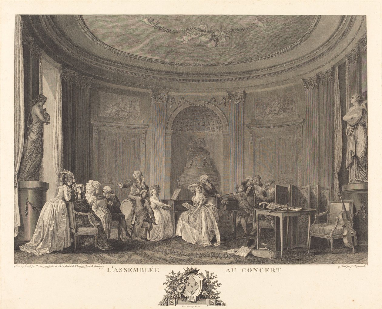 Konserdeki meclis by Francois Nicolas Barthelemy Dequevauviller after Nicolas Lavreince