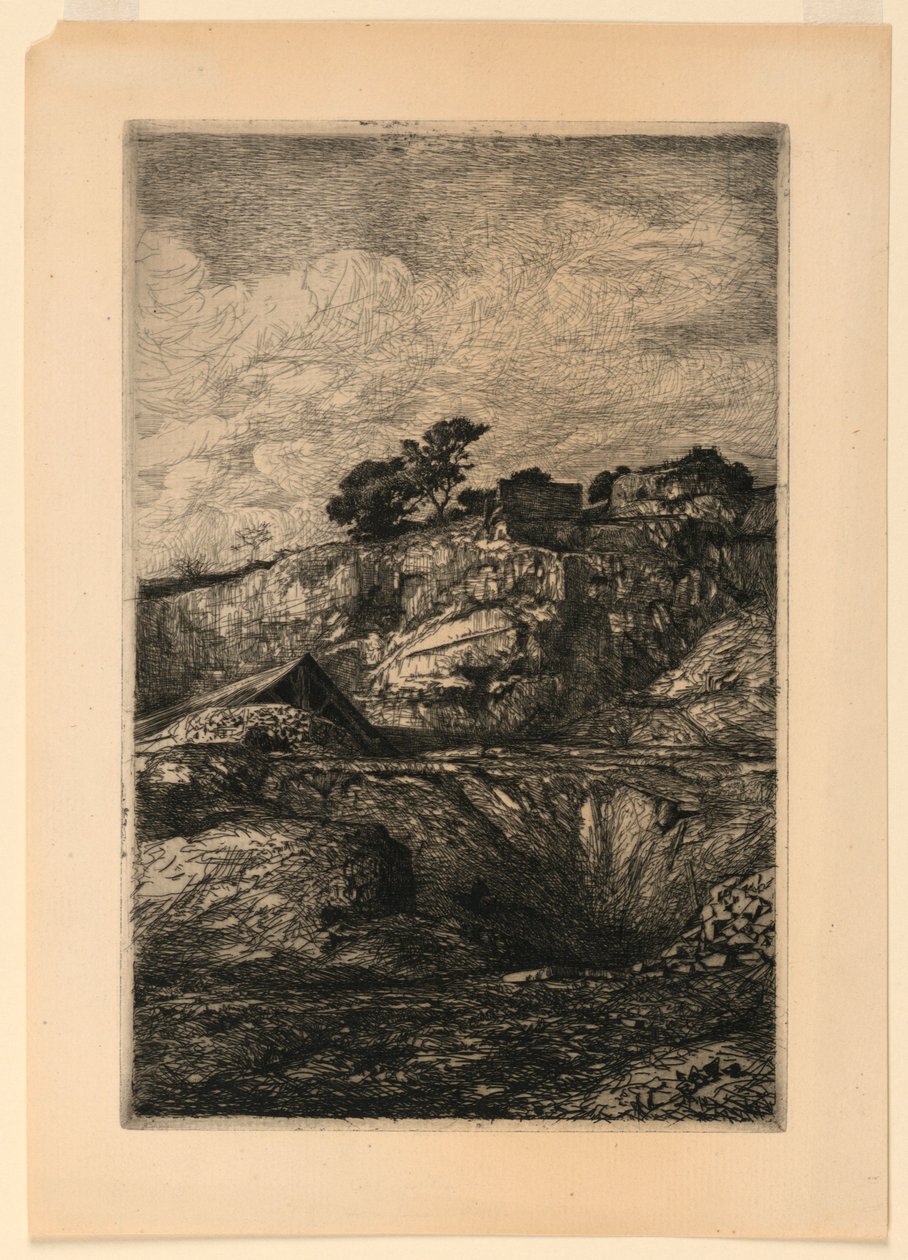 Kayalık Bir Manzara by Francois Nicolas Chifflart