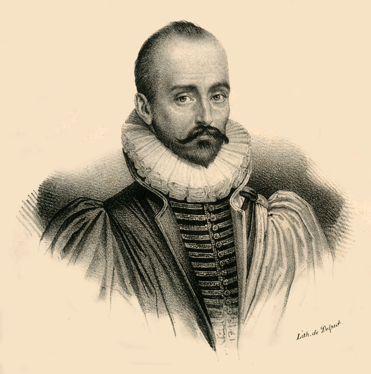 E-posta. de Montaigne, 1533-1592, c1830. by Francois Seraphin Delpech