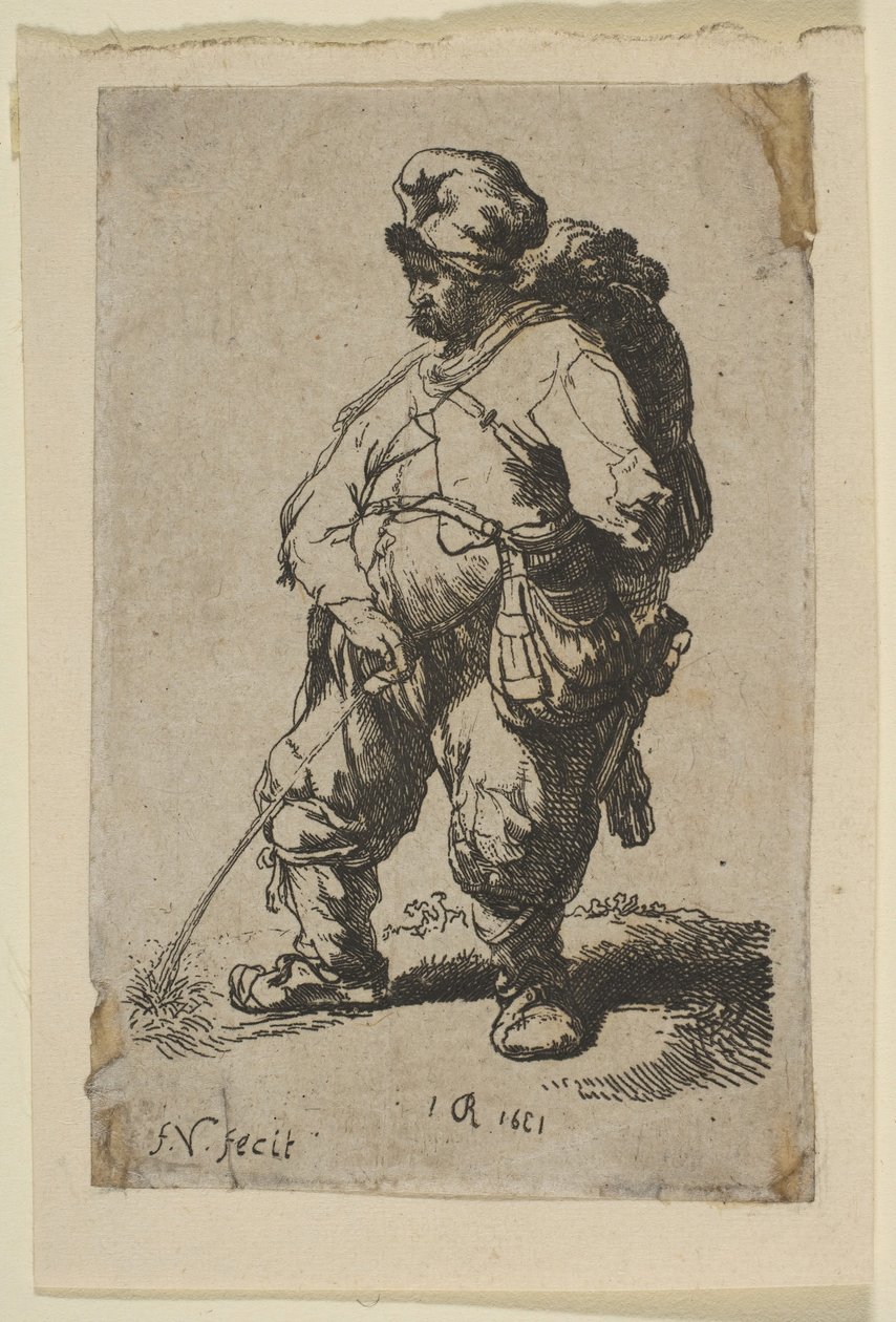 Su Yapan Adam, 18. yüzyıl. by Francois Vivares