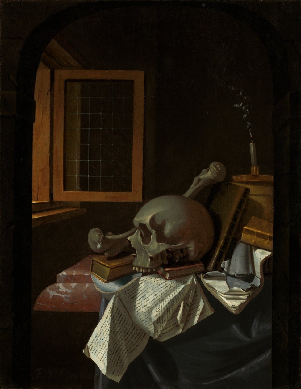 Vanity Natürmort, c. 1650 by Francois van Daellen