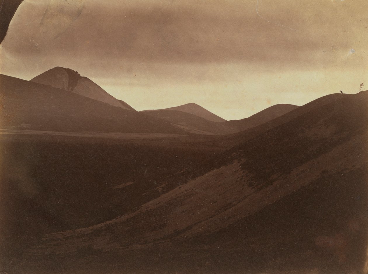Tepelerle Karanlık Manzara, c. 1857. by Frank Chauvassaignes