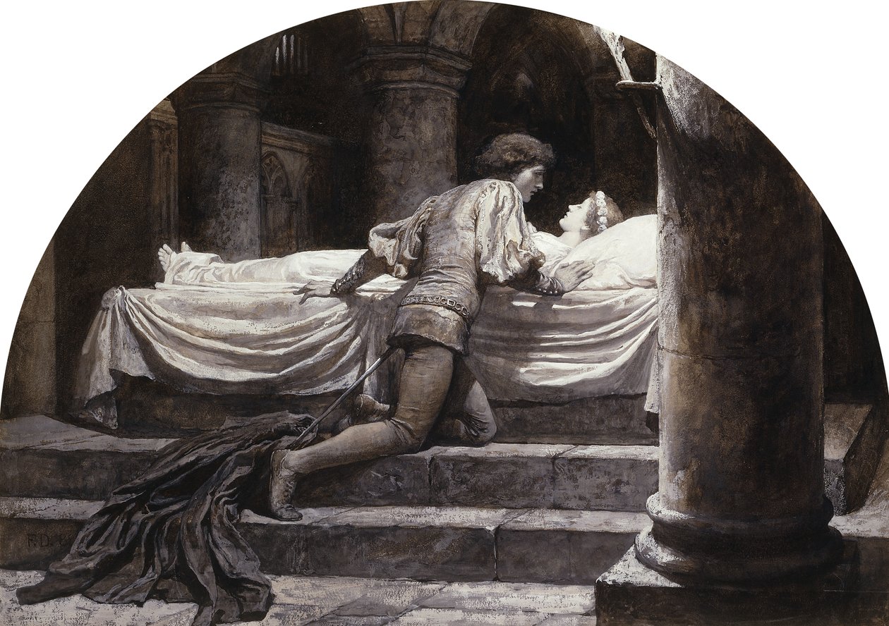 Romeo ve Juliet: Mezar filminden sahneler by Frank Dicksee