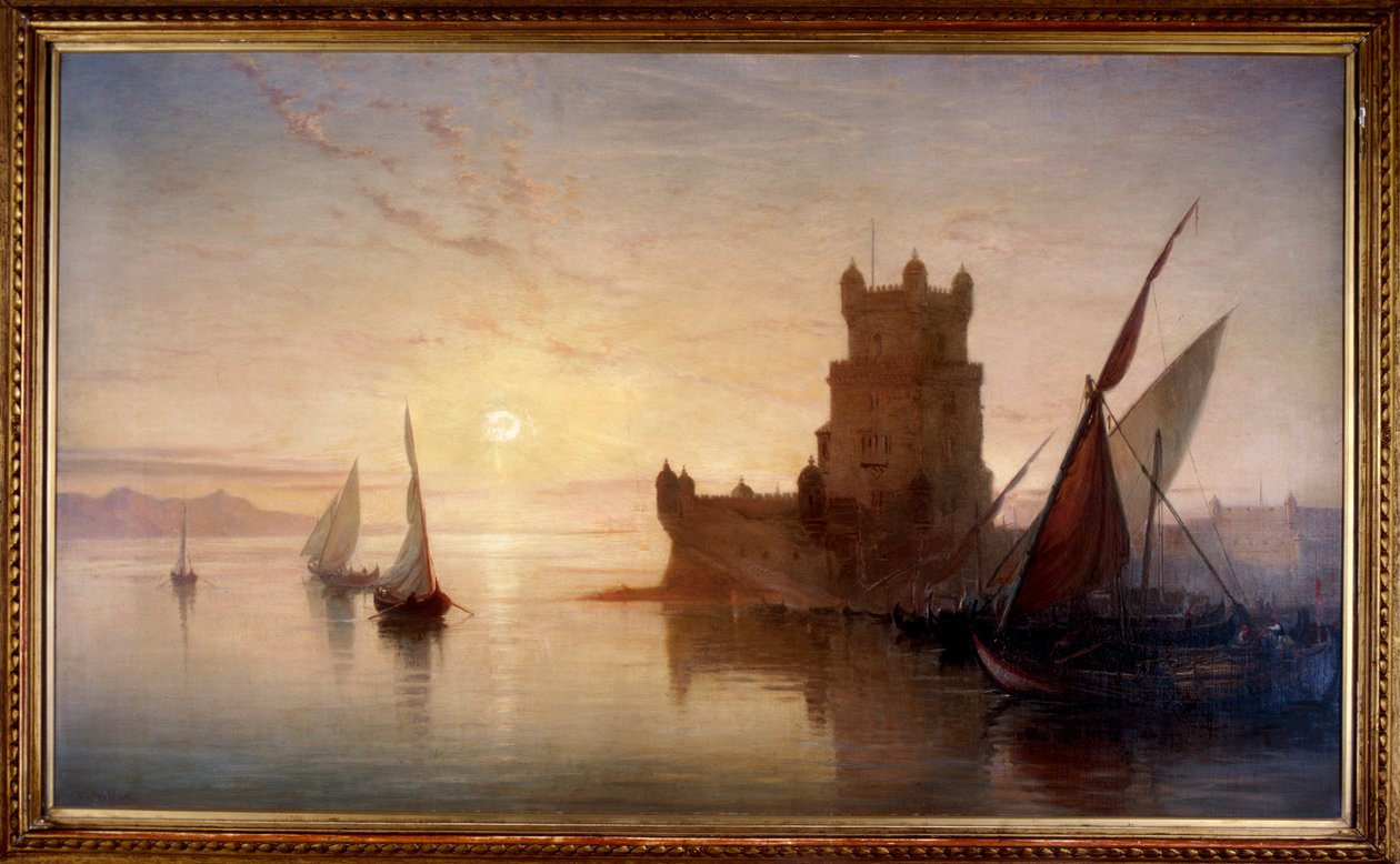Lizbon - Balem Kalesi, 1850. by Frank Dillon