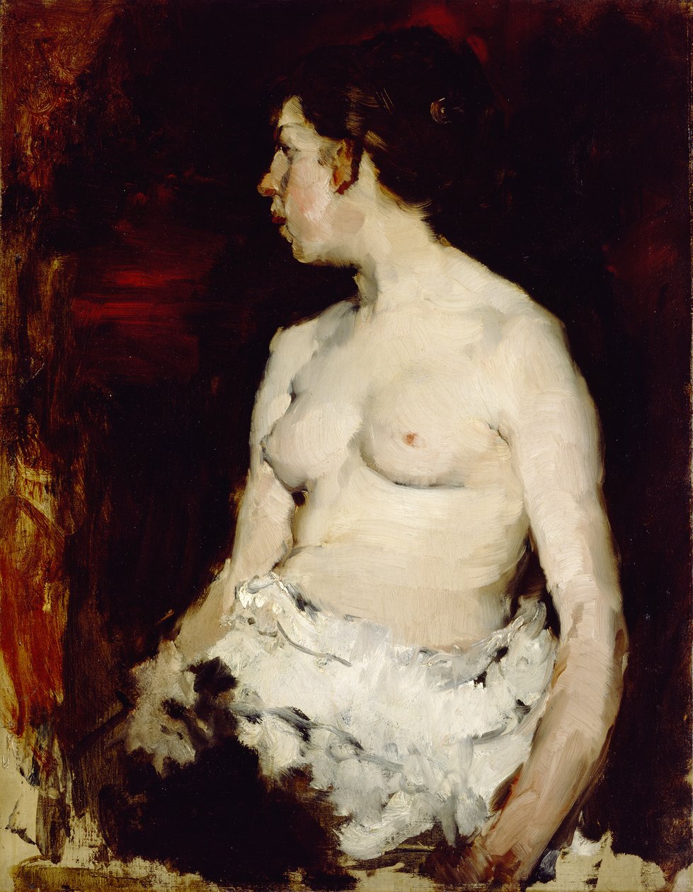 Oturan Çıplak, 1879 dolayları by Frank Duveneck