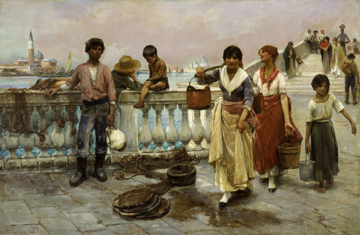 Su Taşıyıcıları, Venedik, 1884. by Frank Duveneck