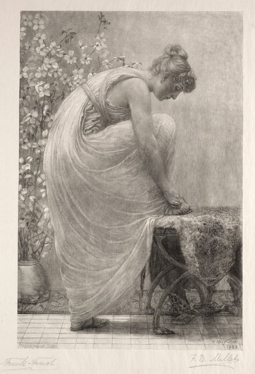 Sandaletin Bağlanması, 1886. by Frank French