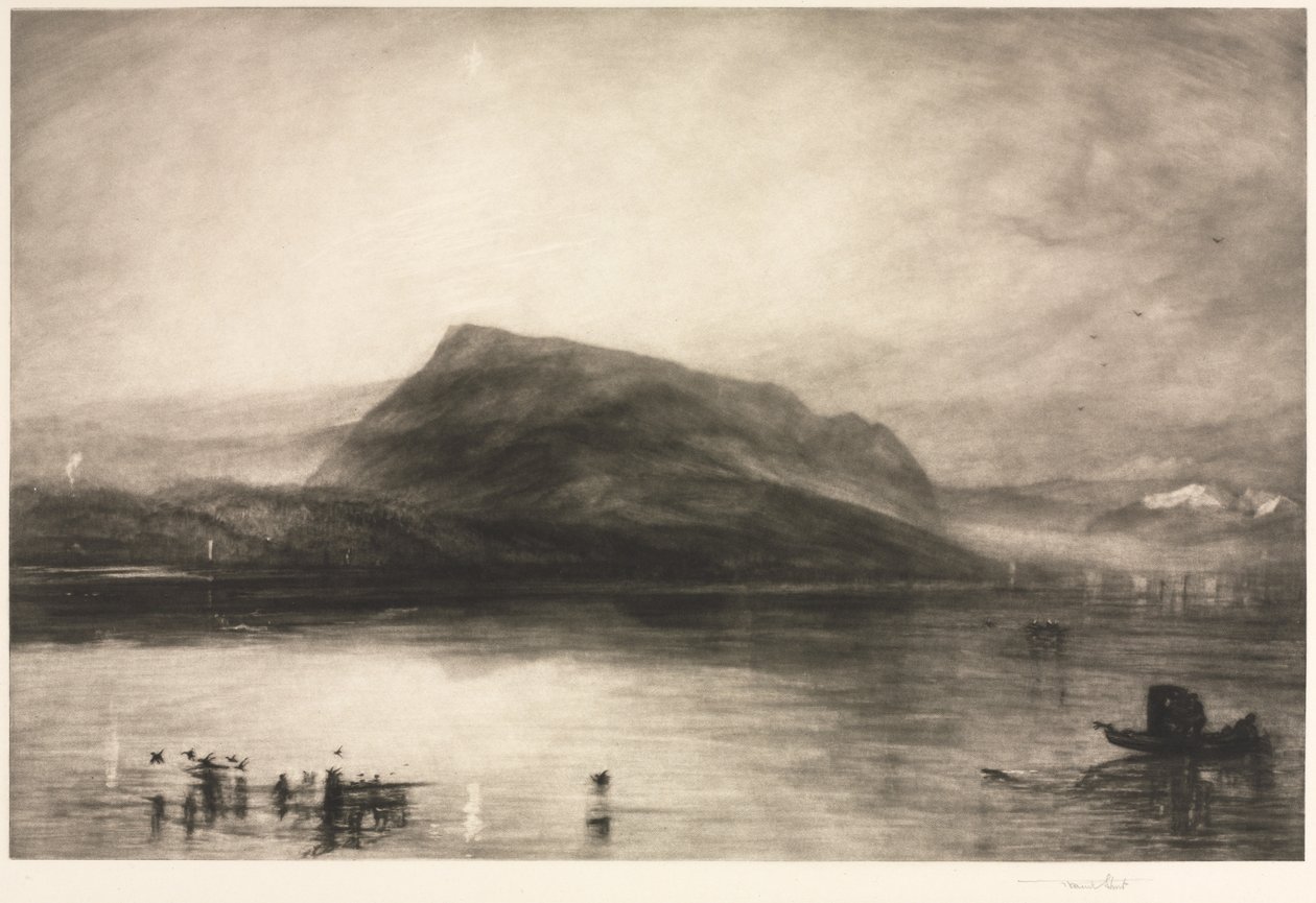 Şafakta Rigi Dağı, 1910. by Frank Short