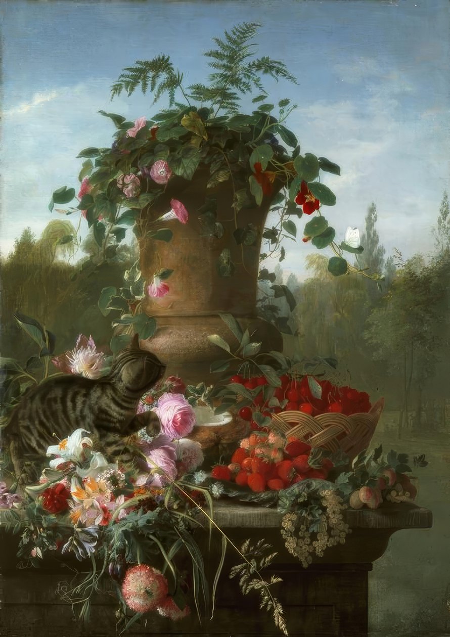 FA. de Bruycker, Çiçekler ve Meyvelerle Natürmort by François Antoine de Bruycker
