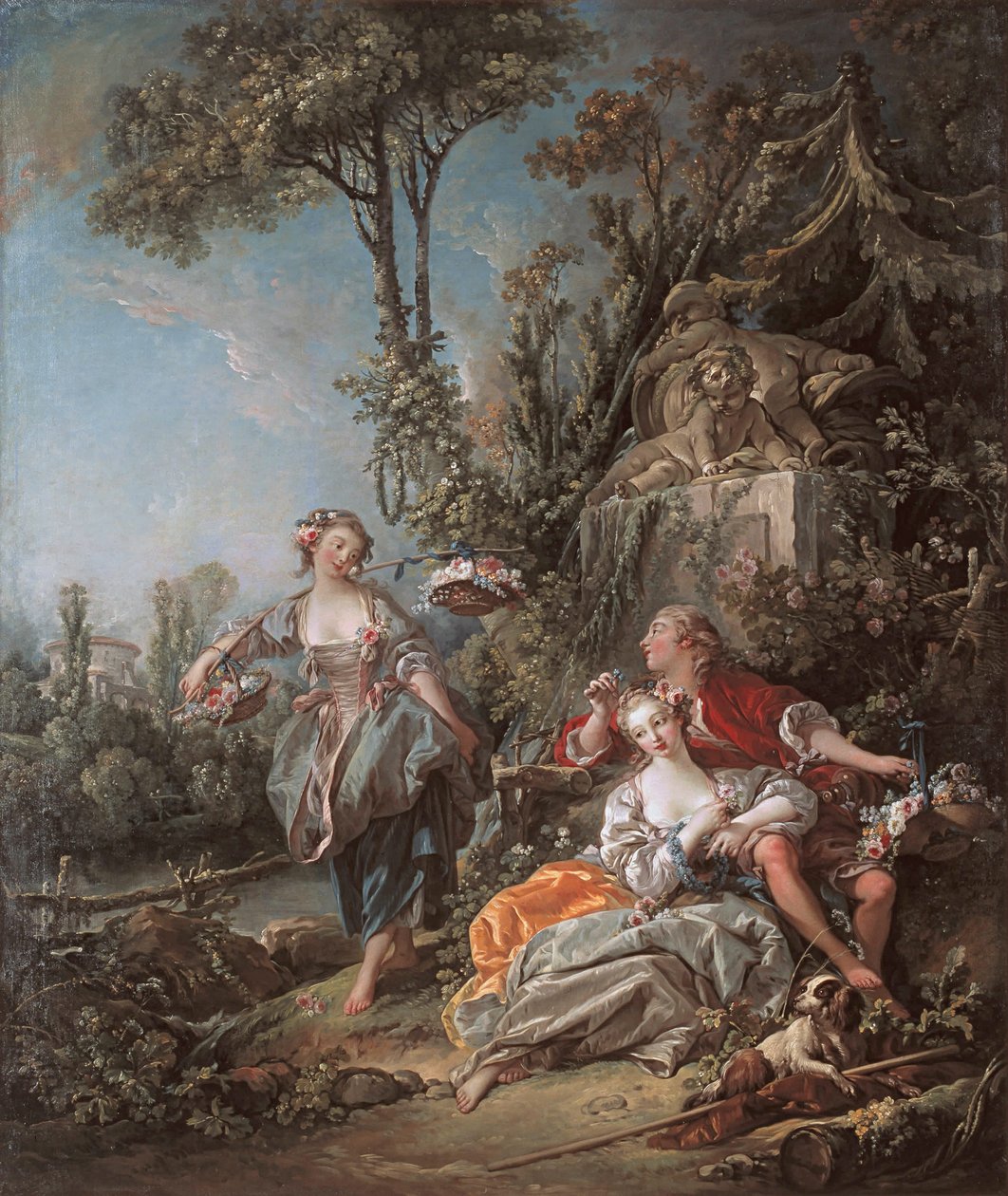 bir parkta aşıklar by François Boucher