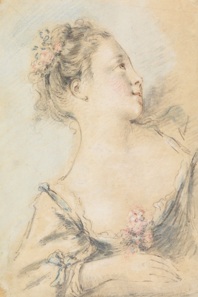 Genç bir kızın büstü by François Boucher