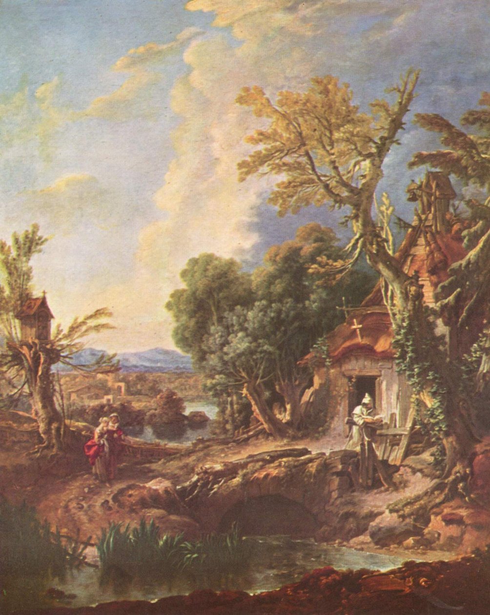 Kardeş Lucas ile manzara by François Boucher