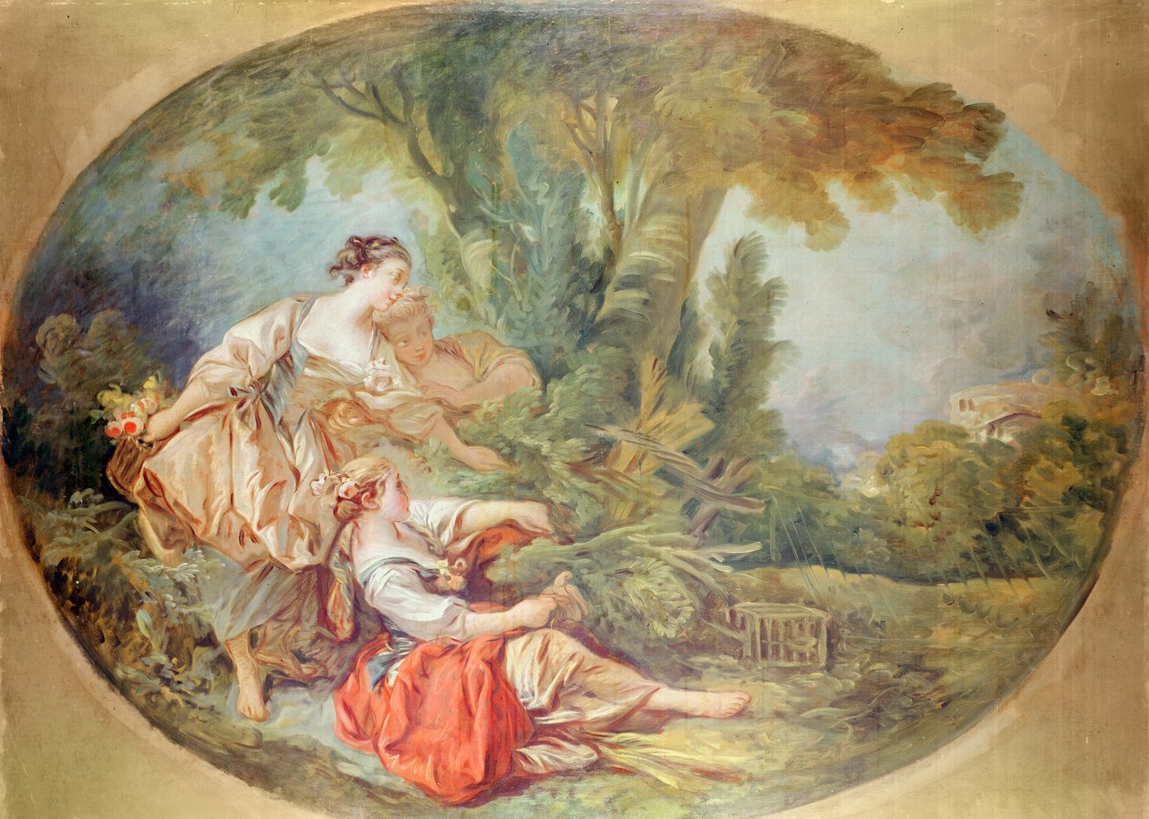 Kuş Kafesi (karton üzerine guaj boya) by François Boucher