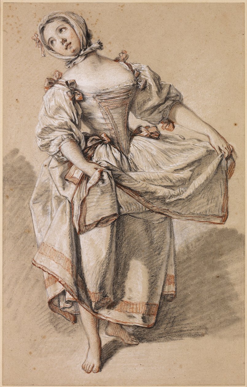 Dans eden genç köylü kızı by François Boucher