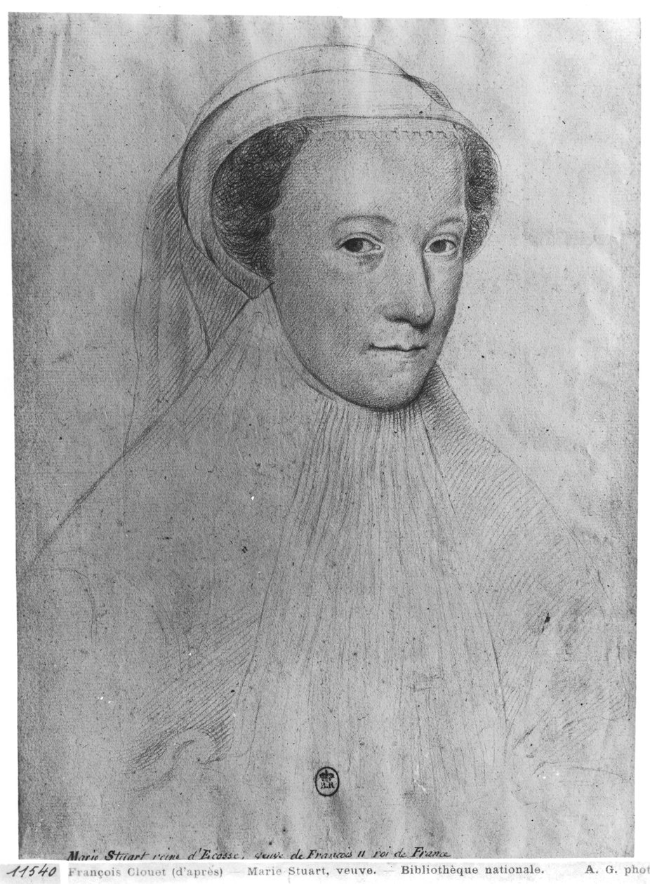 Mary, İskoç Kraliçesi (1542-87) beyaz yasta, 1560 by François Clouet