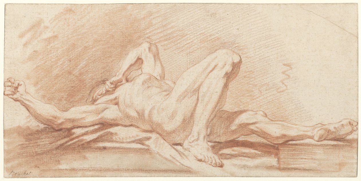 Yatan çıplak bir adamın incelenmesi by François Boucher (possibly)