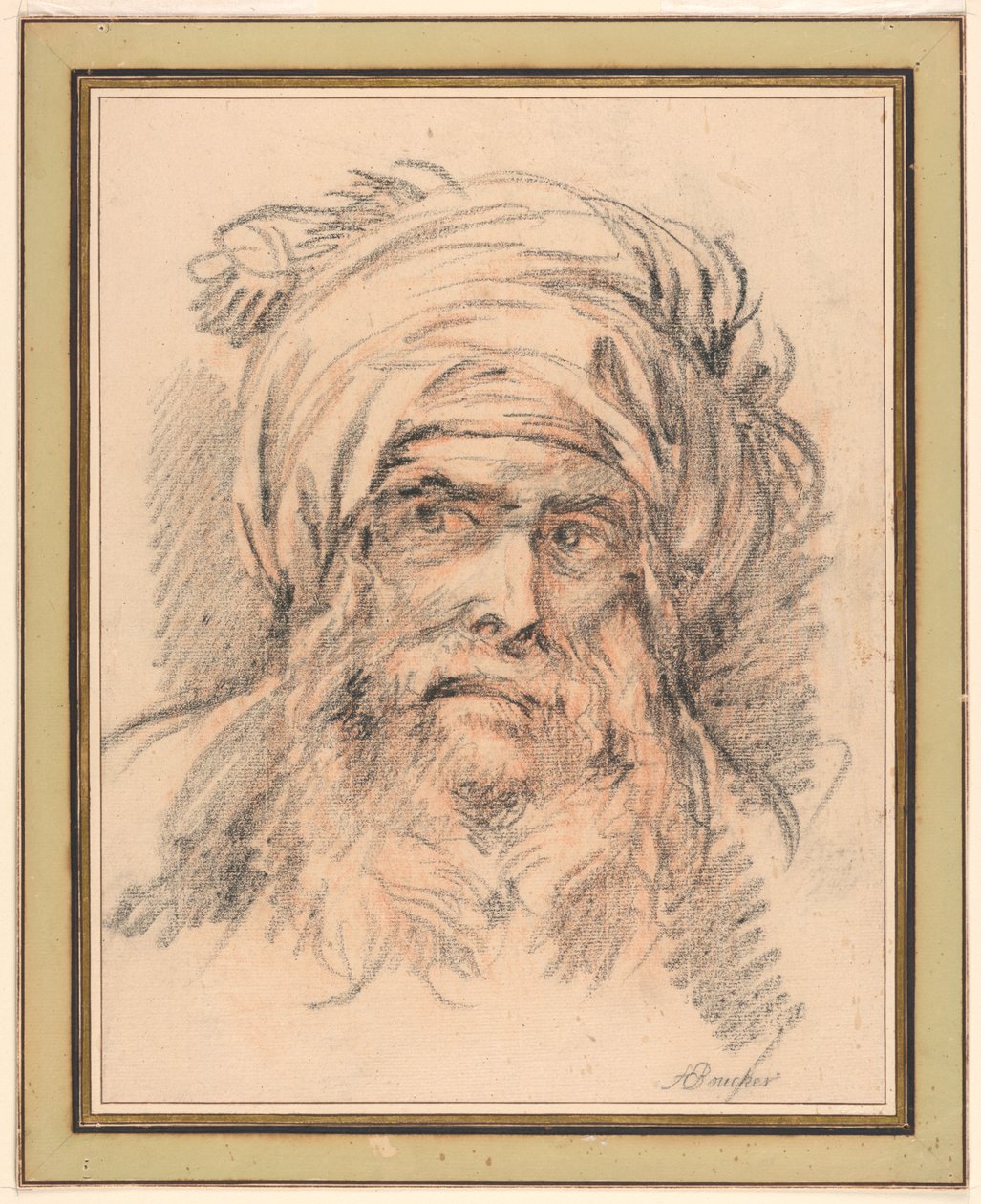 Türbanlı Bir Adamın Başı by François Boucher