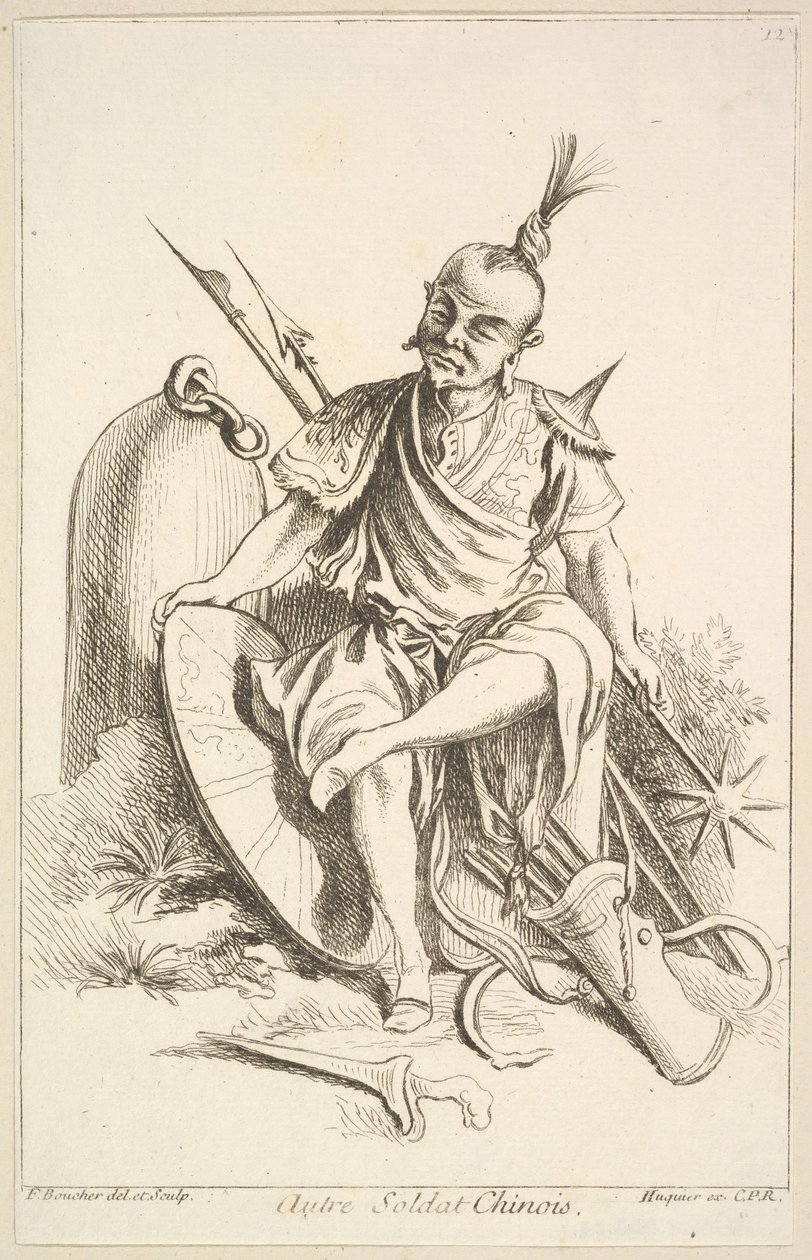 Diğer Çinli Asker, 1738-45. by François Boucher