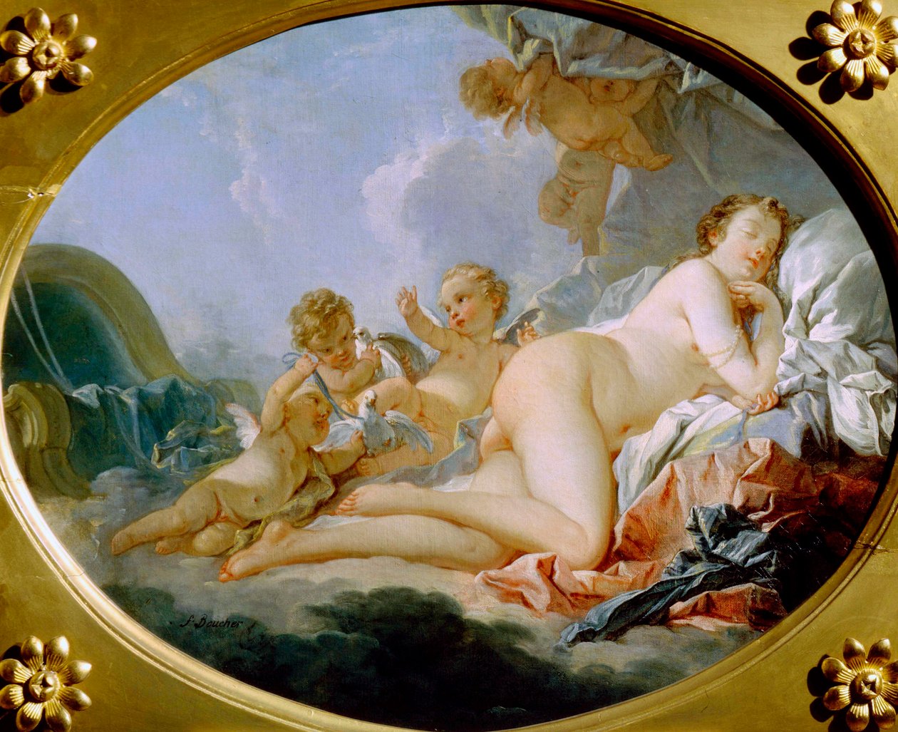 Uyuyan Venüs, 18. yüzyıl. by François Boucher