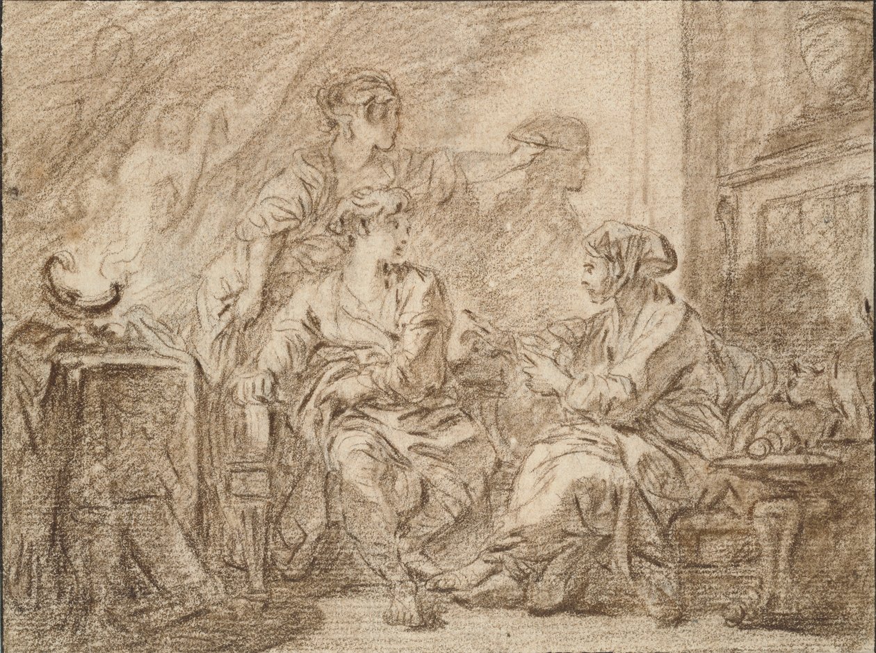 Çizimin İcadı, 18. yüzyılın ortaları by François Boucher
