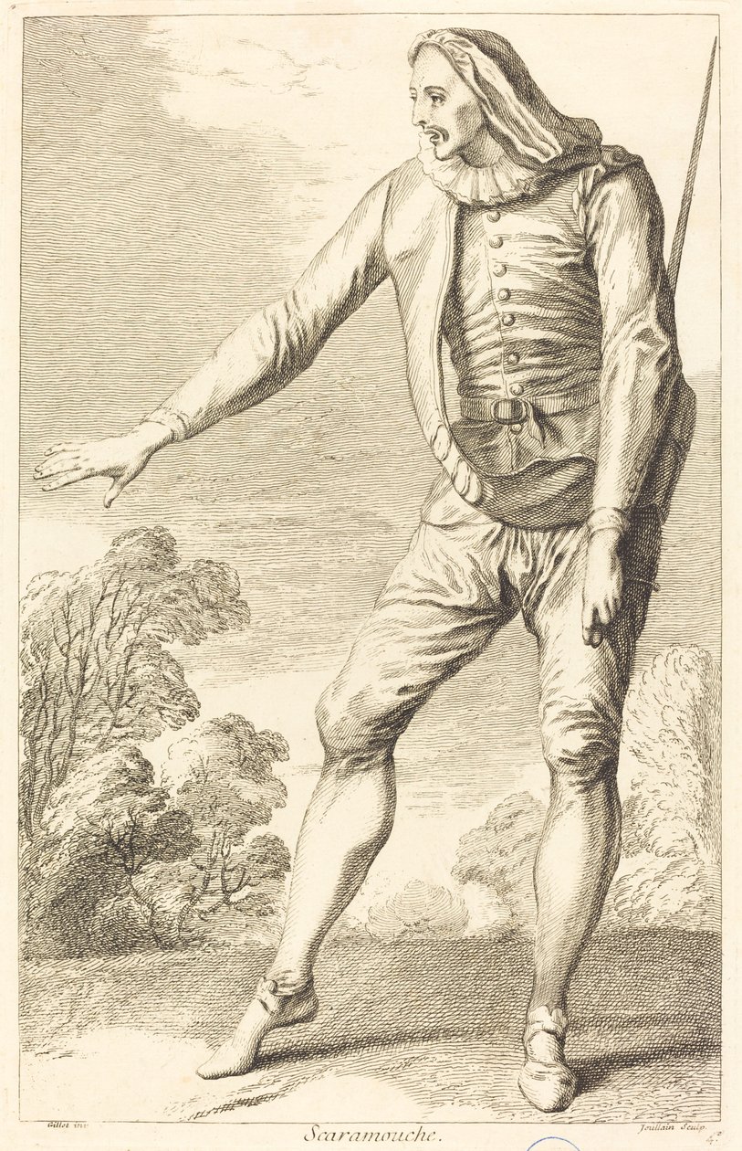 Scaramouche by François Joullain after Claude Gillot