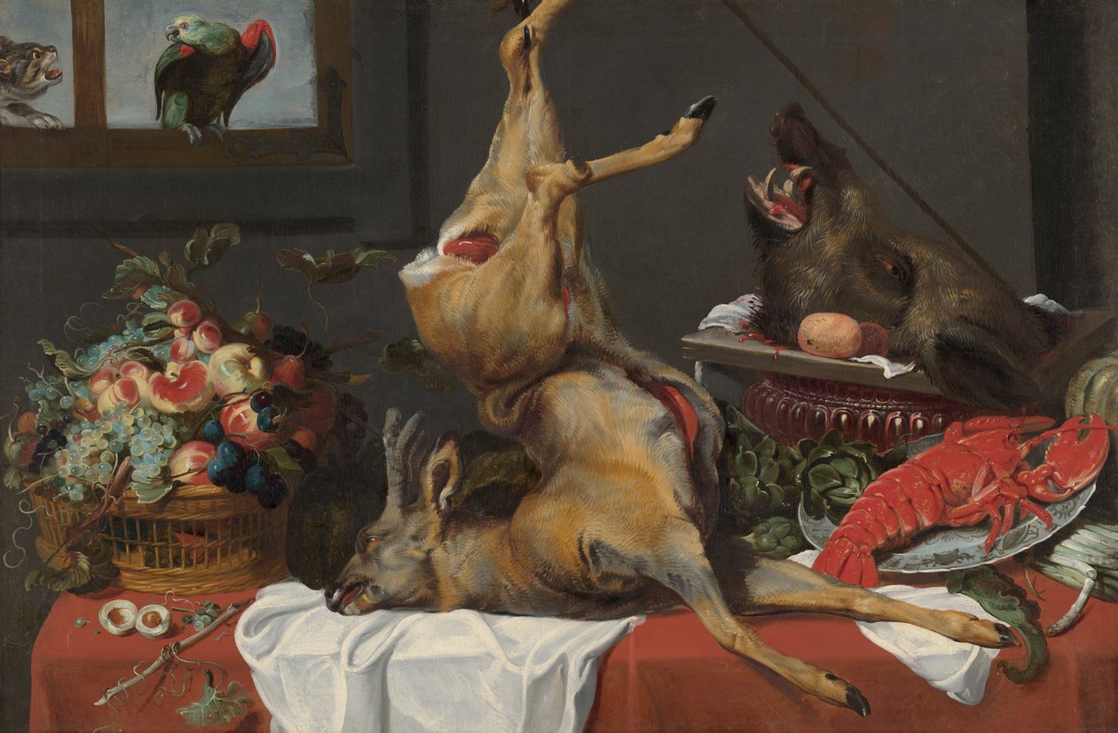 Ölü geyik ile natürmort by Frans Snyders or Snijders