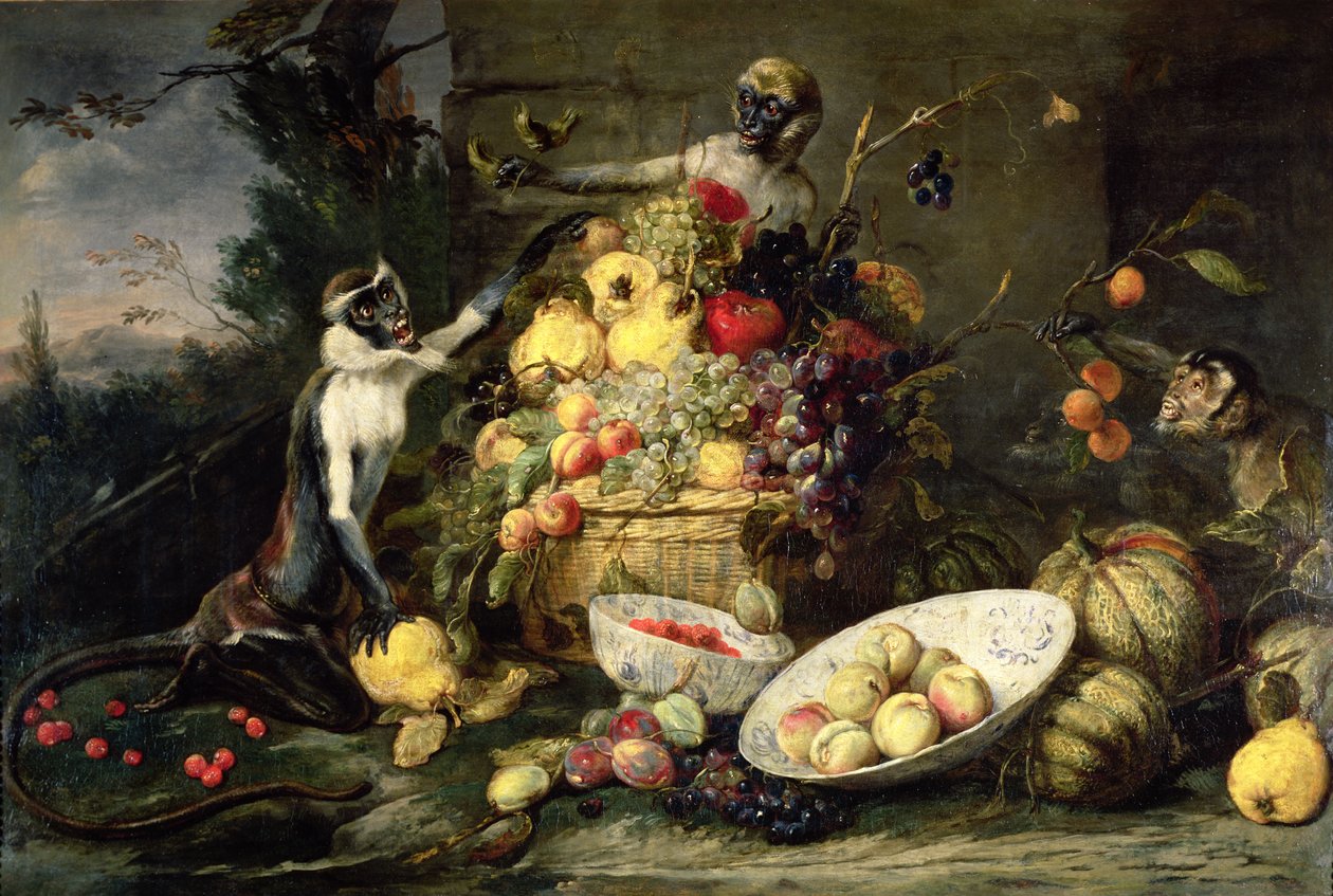 Meyve Çalan Üç Maymun by Frans Snyders or Snijders