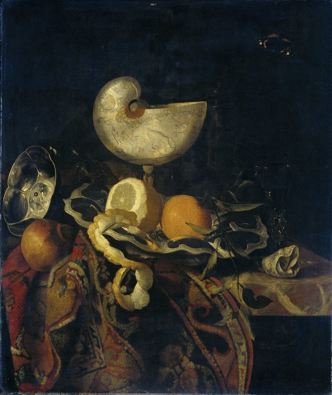 Nautilus Kupası ile Natürmort by Frans Sant Acker