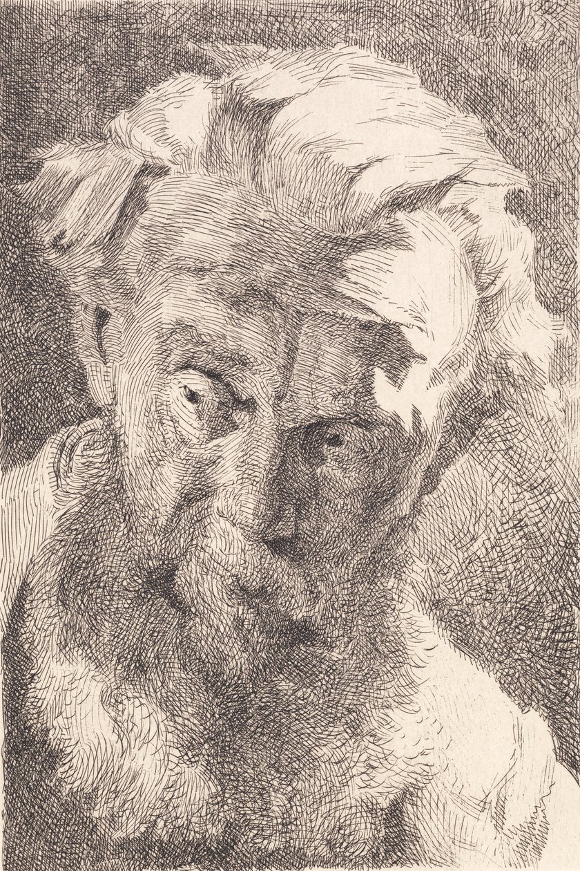 Kenara bakan yaşlı sakallı adam by Frans Schwartz