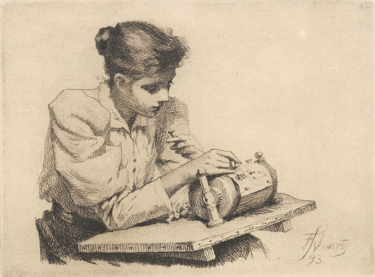 Kniplersken by Frans Schwartz