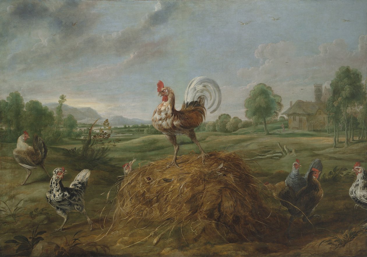 Horoz ve İnci by Frans Snyders or Snijders