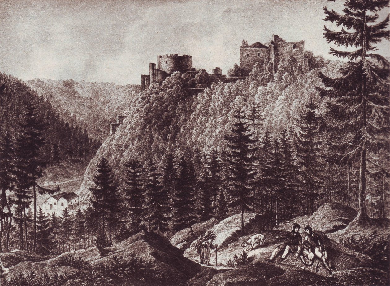 Znojmo yakınlarındaki yeni kale by František Alexandr Heber
